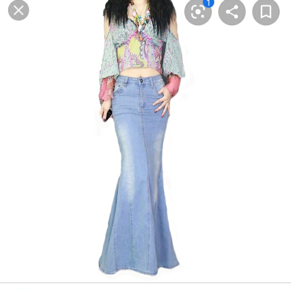Blue Asphalt full length skirt